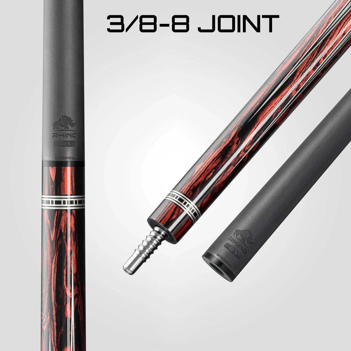 RHINO RETRO POOL CUE-COCOBOLO-AGARRE PIEL DE LAGARTO