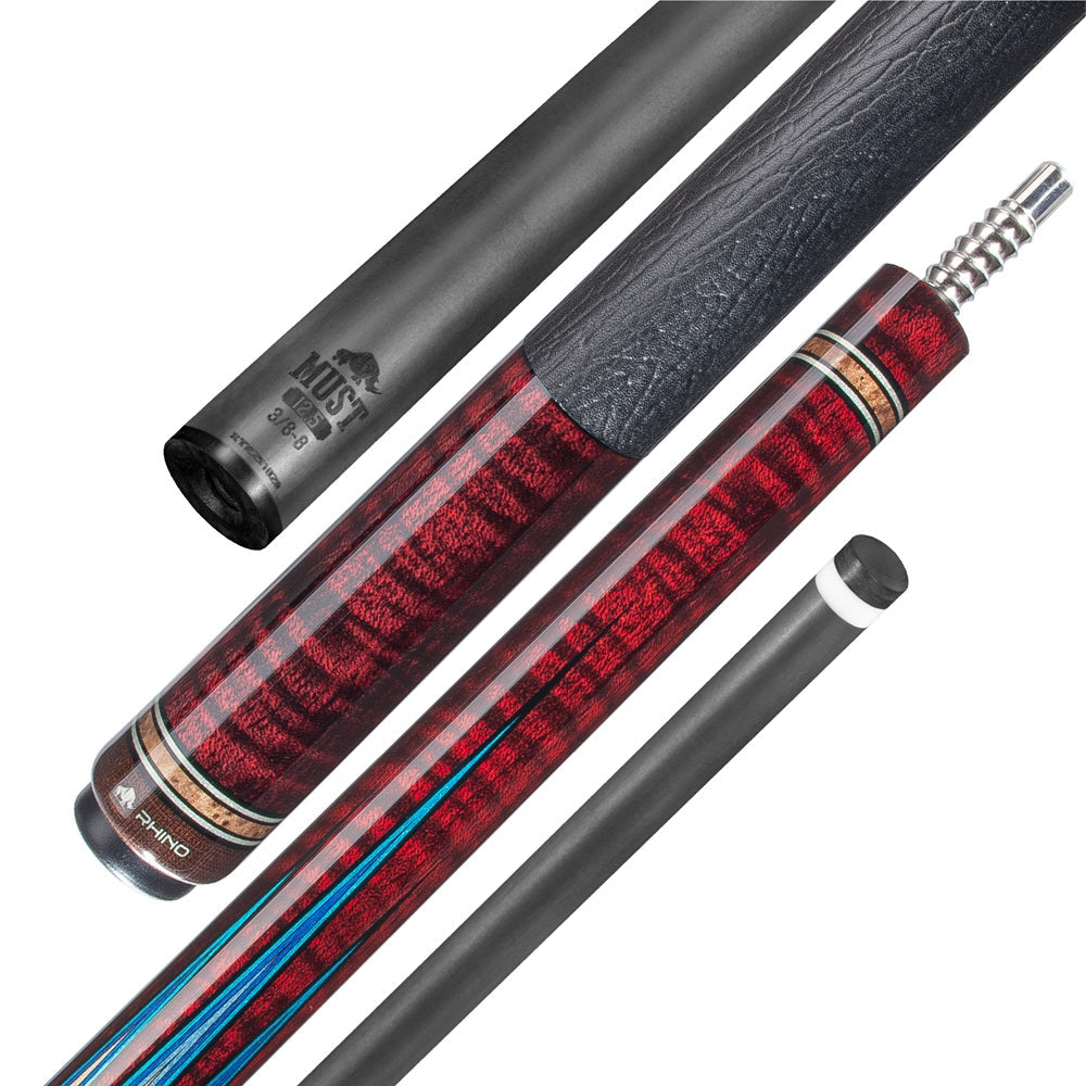 RHINO MUST POOL CUE - MU3 CRIMSON BLUEPOINT